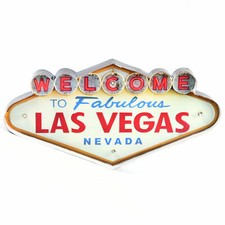 Vintage Led Light Metal Neon Signs Welcome To Las Vegas Pub Cafe Wall Decor