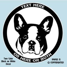 FRENCH BULLDOG PERSONALIZED 2 COLOR DECAL / STICKER - D048