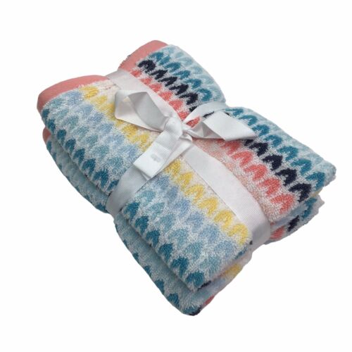 Carolina Collection Colorful Pastel Eco Friendly Spa 2 Hand Towels Quick Dry NEW - Picture 1 of 2