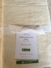Set/2 Pottery Barn Belgian Flax Linen Euro Shams Ivory