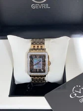 Gv2 Gevril Padova Diamond MOP Swiss Gold Waterproof Saphire Crystal Watch $2495