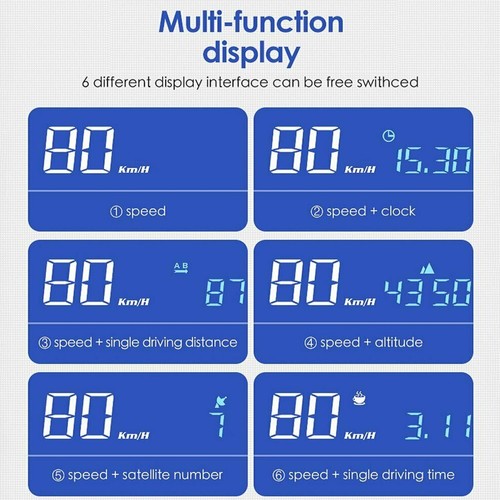 Car Digital GPS Speedometer HUD Head-up Display Overspeed Warning Alarm KMH MPH - Picture 11 of 11
