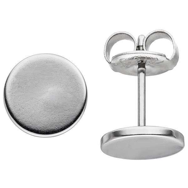 Paar Ohrstecker 8Mm Ohrringe Studs Ohrschmuck Aus Edelstahl Rund Flach Unisex-image