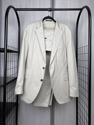 Windsor Solaro Silvino Beige Oragnic Cotton Suit 44R (EU 54)