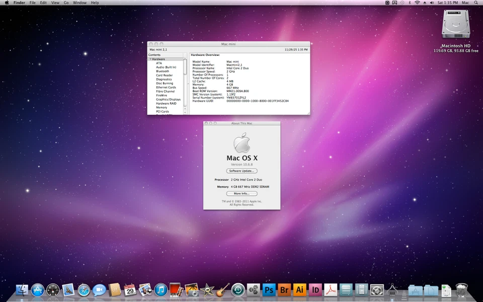 Mac Mini 2007 A1176 HDD/SSD 4GB RAM MB139LL/A Snow Leopard 10.6.8 + Adove CZ4 - Image 2 of 4