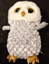 TY Owlette Grey Gold And White Stuffed Owl Beanie Boos Collection 2018