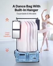 New Dance Bag with Garment Rack, 29 Inch Rolling Dance Duffel, with Wheels, US