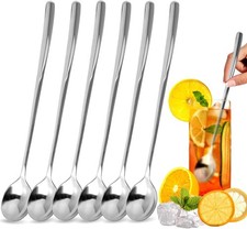9.5-Inch Long Spoon Ice Tea Spoons Ice Cream Coffee Cocktail Stainless Steel