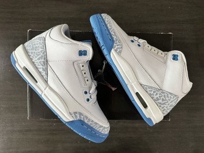 Air Jordan 3 Retro Harbor Blue 2007 White Blue Gray 315296-142 Sneakers 4.5Y