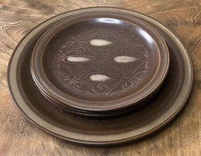 GEORGES BRIARD 3 Salad Plates 7.25" & 1 Dinner Plate 10.25" Vintage Stoneware