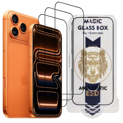 Panzerfolie Display Schutzglas 3x für iPhone 17 16 15 14 13 12 11 + Anbringhilfe