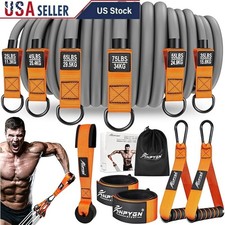 Heavy Duty Resistance Bands Set Men Workout Bands W/ Handles Fitness Training US