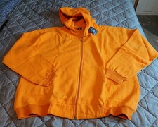 Men's Zip Up Hoodie Jacket Plain Full Zip Up Hooded Fleece Sweatshirt Size XL