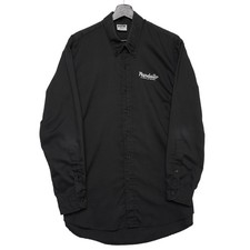 VTG Randall USA Amplifiers Button-Up Shirt Black L USM Corp Rock Promo Workwear