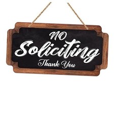 No Soliciting Sign for House, 6"X12" No Soliciting Sign for Home Front Black