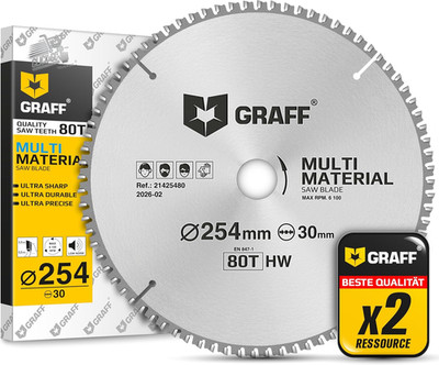 Circular Saw Blade 254x30 80/60Z Wood Metal Aluminum Bosch GTS 10 XC Metabo