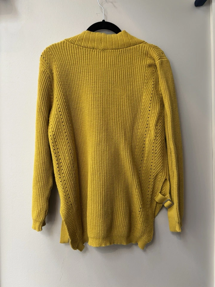 Suéter Joseph A. Para Mujer Manga Larga Amarillo Cuello en V con Hebilla Lateral Talla M Foto 2 de 4