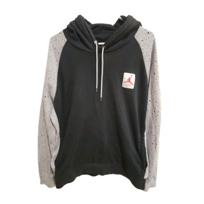 Nike Jordan Retro 4 IV Flight Pullover Hoodie XL Black Grey Speckled Cement