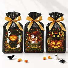 50 Pcs Halloween Treat Bags, 6X9X2 Inch Drawstring Candy Bags