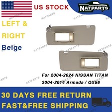 04-24 Nissan Titan Pair Beige Side Sun Visor W Light 96401-ez70b 96401-ez70b