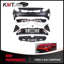 Front Bumper Grille Kit W/ Radiator & Foglight Cover Fits 2022-2024 Kia Forte GT