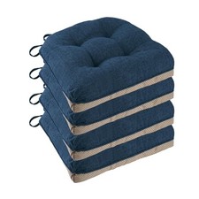Non Slip Chair Cushions for Dining Chairs Set of 4 Kitchen Chair Cushions Navy