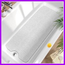 Non Slip Bathtub Mat 40 x 16 Inch, Extra Long Bath Mat for Tub, Soft PVC Loof...