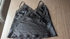 Vintage VICTORIA'S SECRET Black Silk Cami Camisole S 90's Y2K