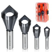 4pcs TiAIN Coated Chamfer Tool M35 Chamfer Bit 90-Degree Countersink Drill Bi...