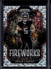 2022 Panini Prizm Drake London Fireworks RC No Huddle Prizm #F-20 Falcons