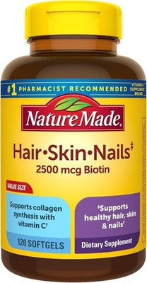 Nature Made Hair, Skin & Nails Biotin 2500 mcg Softgels   120 Count
