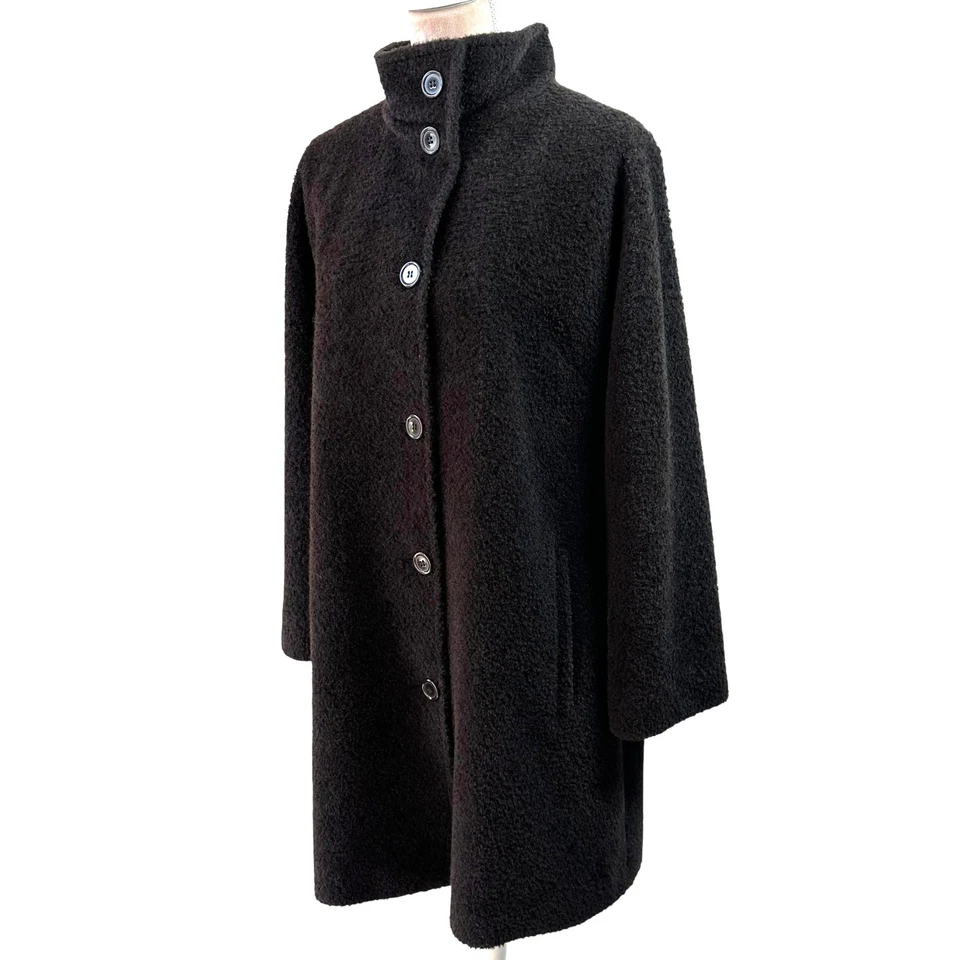 Abrigo Hilary Radley Marrón Oscuro Felpa Alpaca y Lana Talla 10 Pequeño 10P Foto 2 de 4