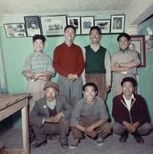 Nepali Sherpa mountaineer Tenzing Norgay posed standing 2nd from l- Old Photo