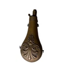 Vintage Civil War Peroid Brass Powder Flask Near Mint Condition Warly Shell