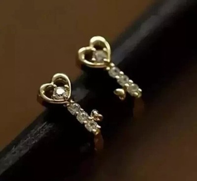 1Ct Round Cut Simulated Diamond Sparkling Hoop Earrings 14K Yellow Gold Plated