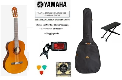 CHITARRA CLASSICA YAMAHA C40 4/4 KIT CON BORSA + ACCORDATORE /POGGIAPIEDI /CORDE