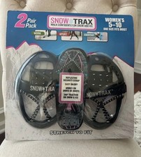 Snow Trax Womens 5-10 Black Traction Device 2 Pair Pack Reflective Strap