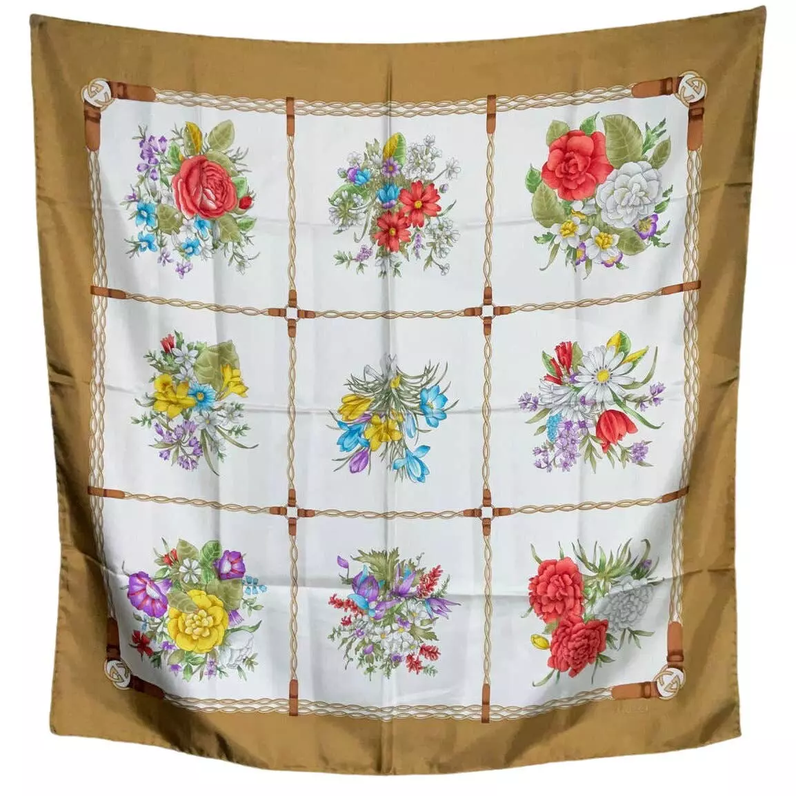 Écharpe imprimé floral Gucci 100 % soie 