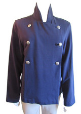 Ruiz by Yolanda double breasted un-lined navy military jacket SZ 14 NEW USA Made