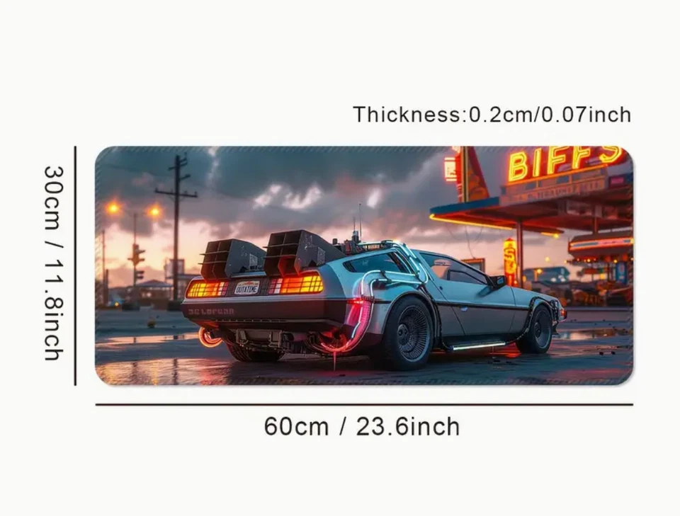 Large Gaming Mouse Pad - Silvery Sports Car Design, Non Slip, Extended Desk Mat - image 3 of 4