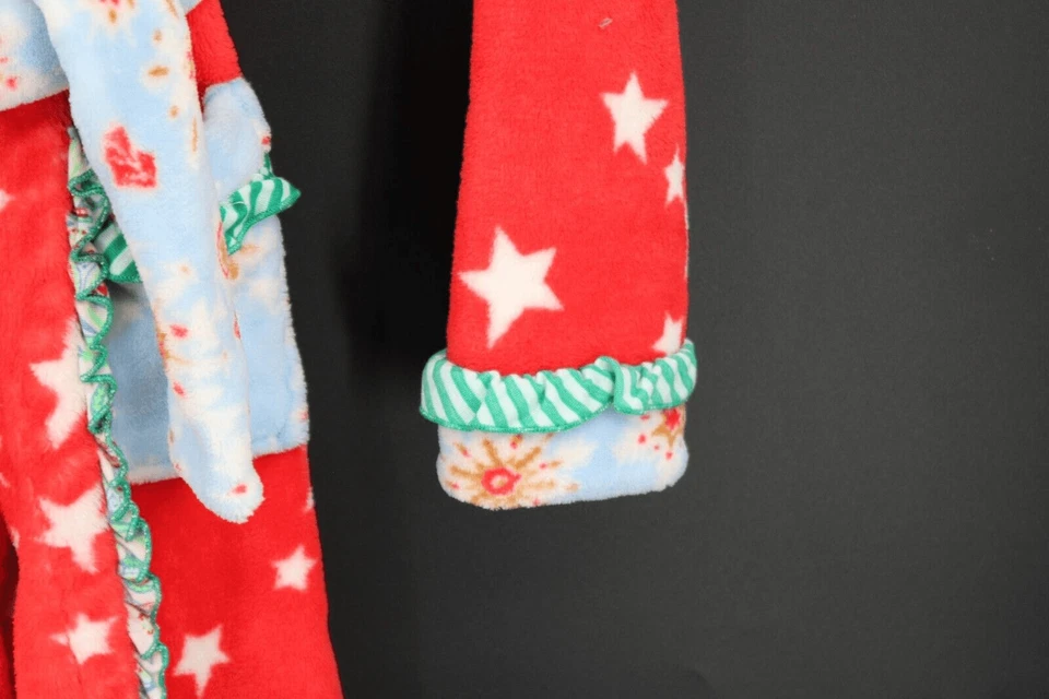 Bata de Noche Matilda Jane Vacaciones Talla 8-10 Navidad Estrella Roja Volantes Usada en Excelente Condición Foto 4 de 4