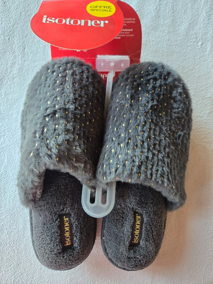 Chaussons mules avec motif gris homme | La Halle