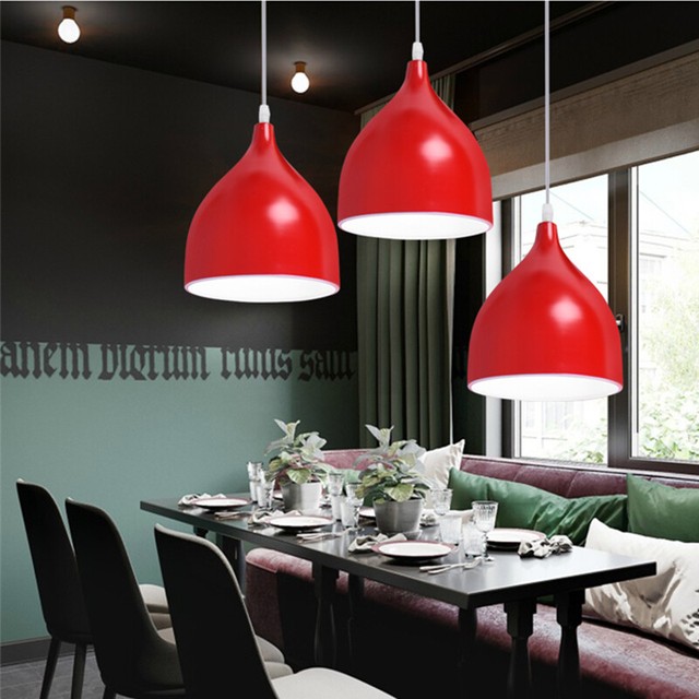 Red Pendant Light Modern Ceiling Lamp Home Chandelier Lighting Kitchen