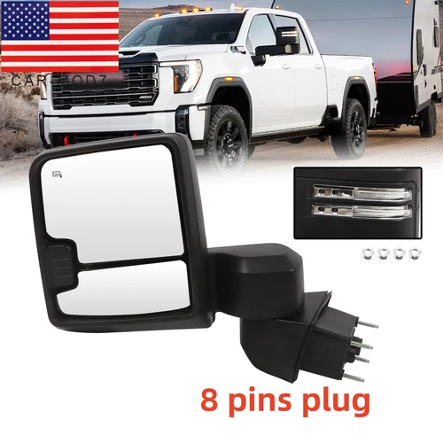 For 2019-2024 Silverado Sierra 2500HD 3500HD Driver Left Side View Tow Mirror