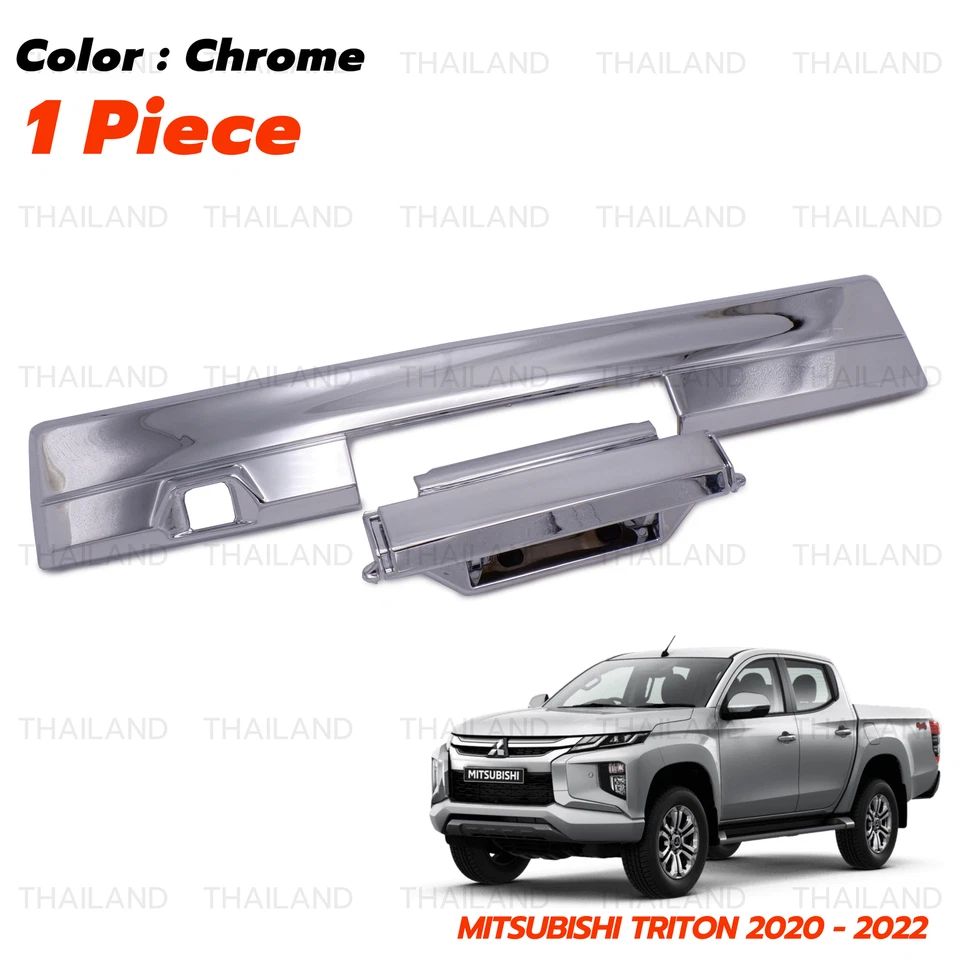Manija de puerta de puerta trasera cromada + orificio de cámara para Mitsubishi L200 Triton 2020 2022 Foto 2 de 4