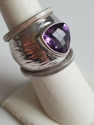 Adami & Martucci Sterling Silver 925 Ring with Amethyst Size 7.5