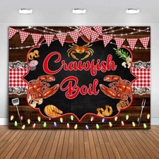 7x5ft Crawfish Boil Backdrop Wooden Door Panel Background Summer Delicious Fo...