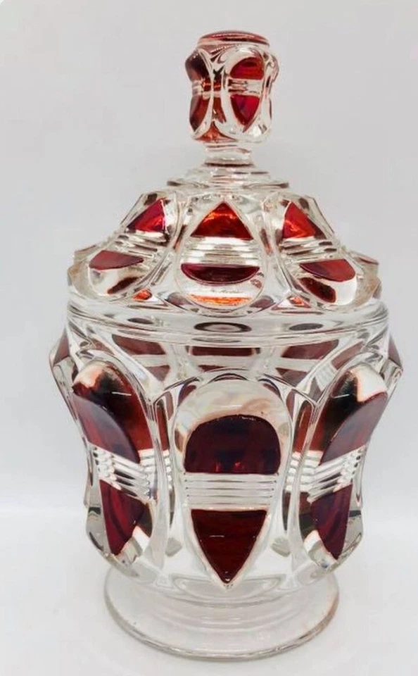 6 Piece Set EAPG US Glass Co. #15004 Barred Oval Pattern Ruby 1892 - Image 2 of 4