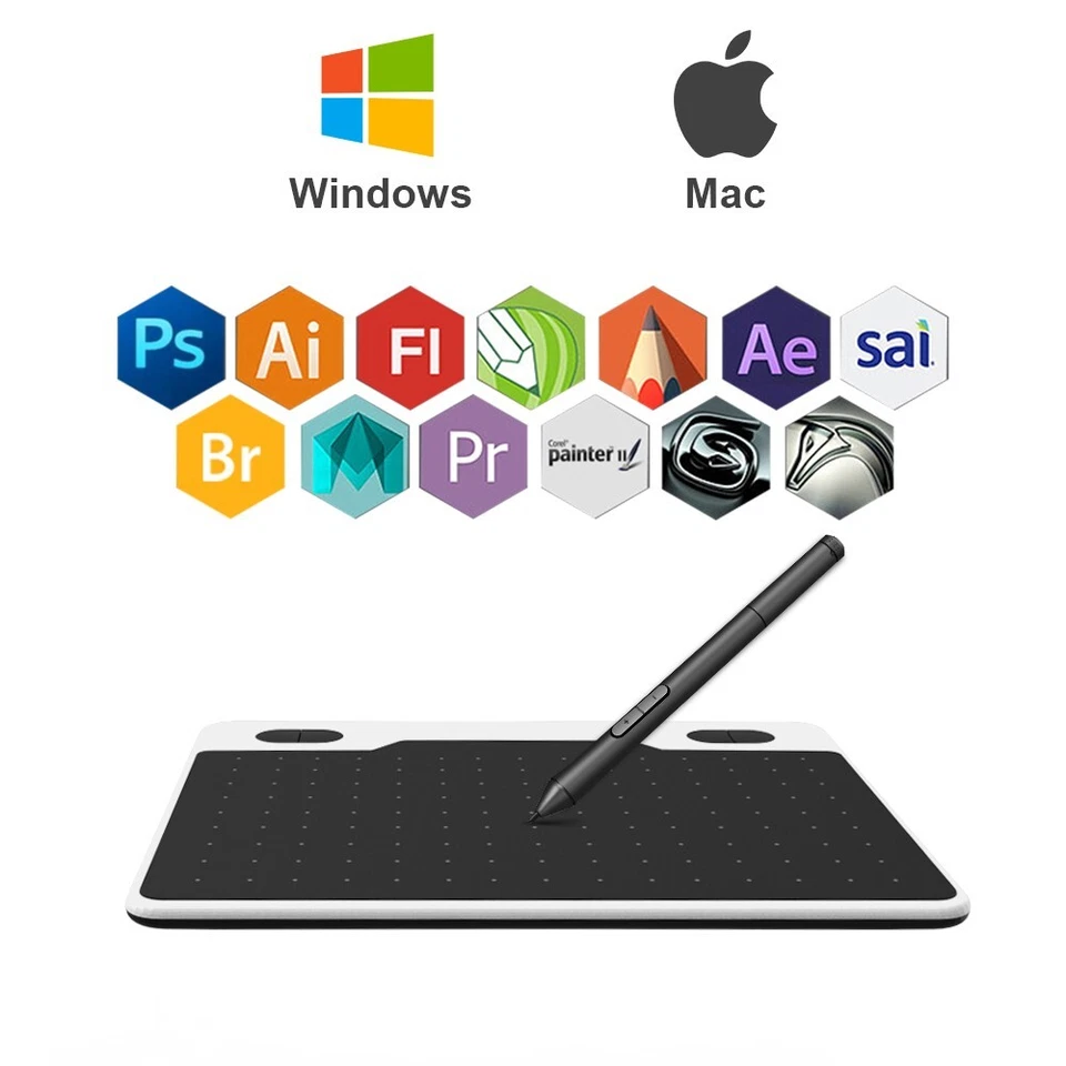 10moons Graphics Digital Tablet Drawing Board Art Writing Pad Pen Mac Android AU - Image 4 of 4