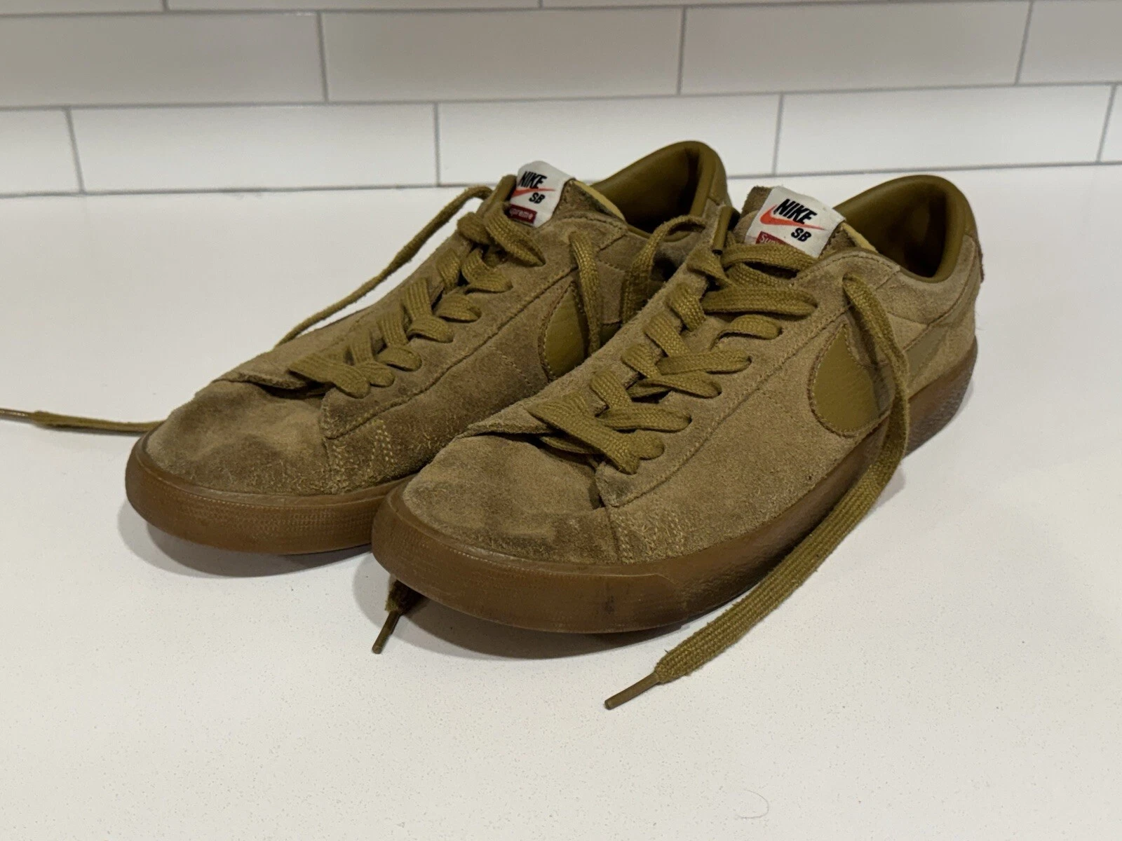 Nike SB x Supreme Blazer 2016 Low GT QS Beige US Taglia 10.5 Uomo